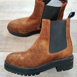 Ralph Lauren Brown Suede Chelsea Boots